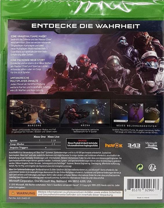 Immagine prodotto Microsoft Halo 5: Guardians (Xbox One X, Xbox Series X, Multilingue)