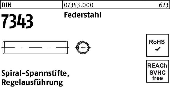 Actual product image Coiled spring pin DIN 7343/ISO 8750 2 x 8 spring steel standard version. DIN 7343