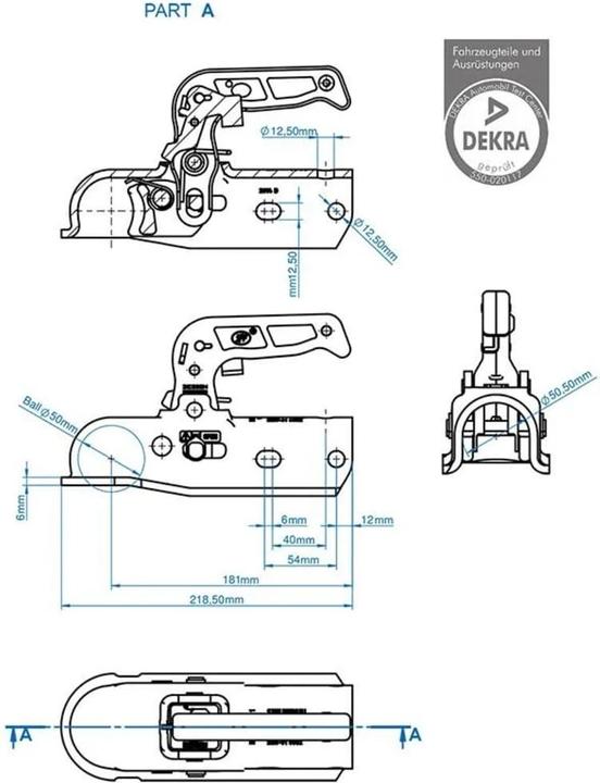 Actual product image ProPlus Ball coupling steel round braked