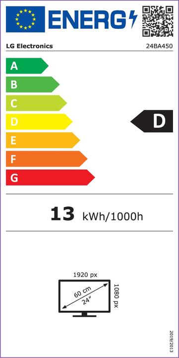 Energie-Label LG 24BA450-B (1920 x 1080 Pixel, 23.80")