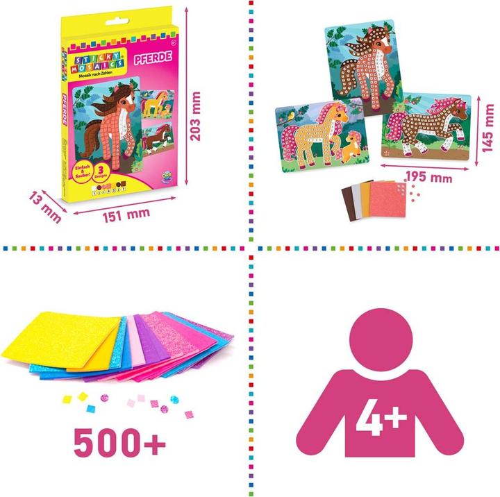 Produktbild Invento Sticky Mosaic Travel Pack Pferde 3 Motive