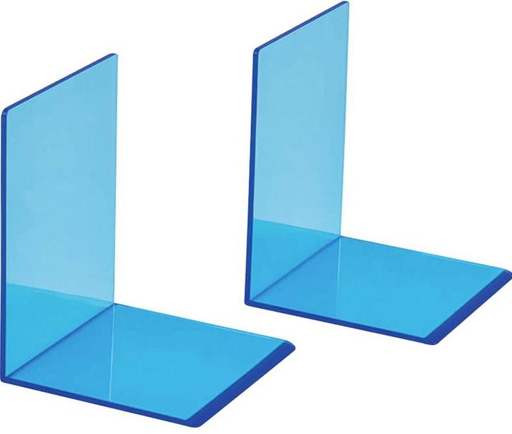 Produktbild Maul Buchstütze 10x10x13cm 3513631 transparent blau 2 Stück (11 x 11 x 14 cm)