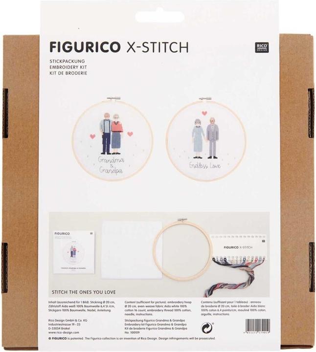 Actual product image Rico Design Figurico Grandma & Grandpa" Embroidery Kit