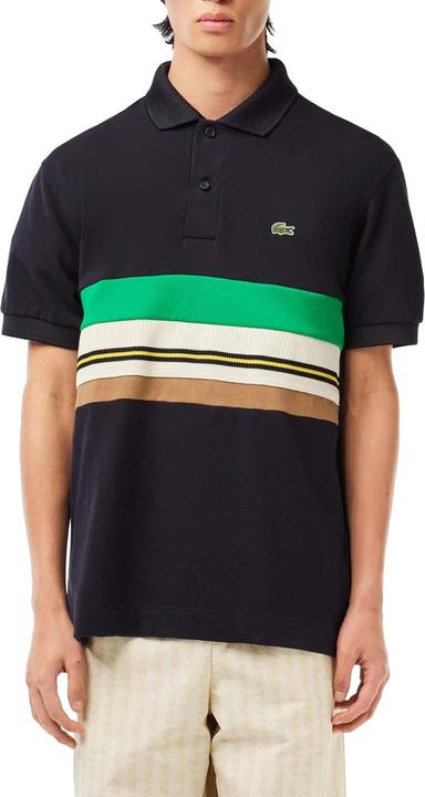 Actual product image Lacoste Mens French Made Contrast Striped Polo Shirt (L)