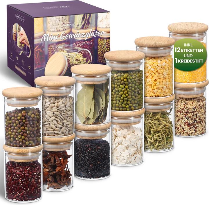 Produktbild Freshmaster Gewürzgläser Set, 12x 100ml (0.10 l)