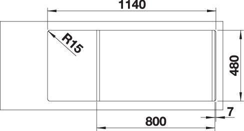 Immagine prodotto Blanco Lemis 8 S-IF (Lavello montato, 116 cm, 50 cm)