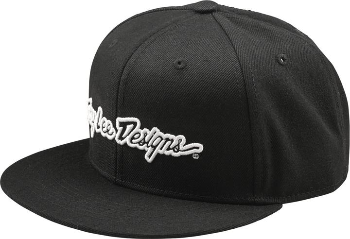 Produktbild Troy Lee Designs Flat Bill Snapback Cap, Signature, black, one size (One Size)