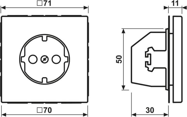 Actual product image JUNG Protective contact socket without claw