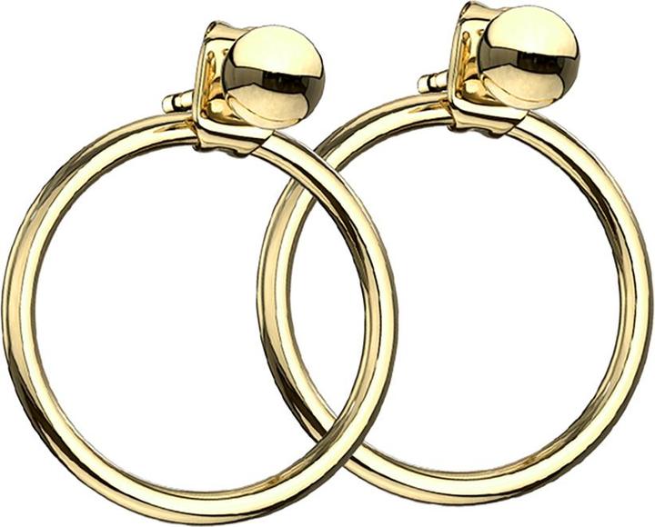 Produktbild Star Piercing Ohrring vergoldet mit Kugel Anhänger Ring (ohne Messing, Chirurgenstahl 316L)