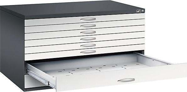 Produktbild C+P CP 7200 Planschrank schwarzgrau, lichtgrau 8 Schubladen 135,0 x 96,0 x 76,0 cm