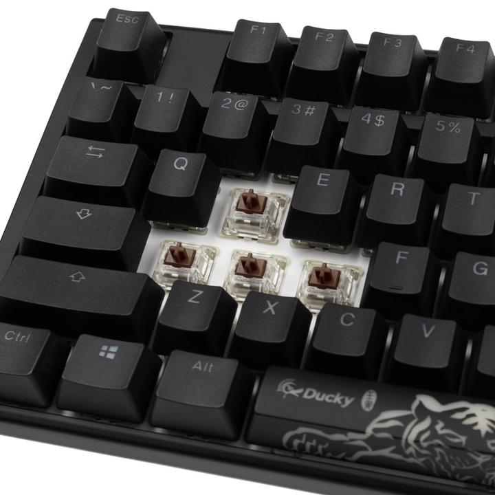 Actual product image Ducky One 3 Classic Black/White TKL Gaming Keyboard, RGB LED - MX-Brown (US) (US, Cable)
