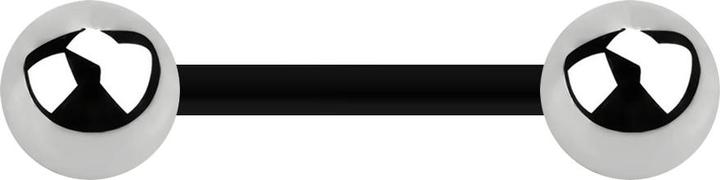 Immagine prodotto Star Piercing Barbell nero con due palline argentate (Bioflex, Acciaio chirurgico 316L, senza ottone)