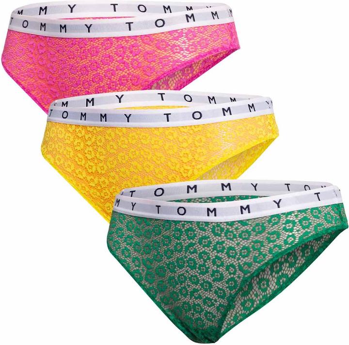 Immagine prodotto Tommy Hilfiger Intimo donna 3P stile bikini in pizzo, giallo solare/verde Mal/rosa Amour, S (S)