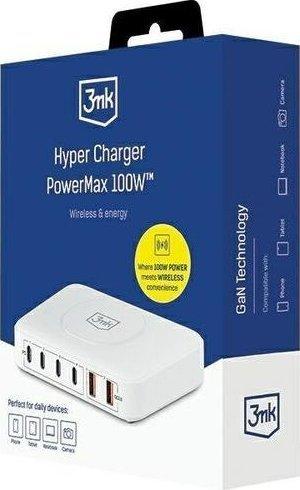 Actual product image 3MK Hyper Charger PowerMax 100W 4xUSB-C + 2xUSB-A stacja ładująca z ład. indukcyjną QC+PD (100 W)