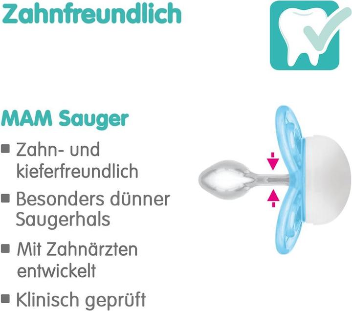 Produktbild MAM Perfect Start Silikon, 0-2 Mon., 2 Stk, Blume/Käfer (2 x, bis 2 Monate)