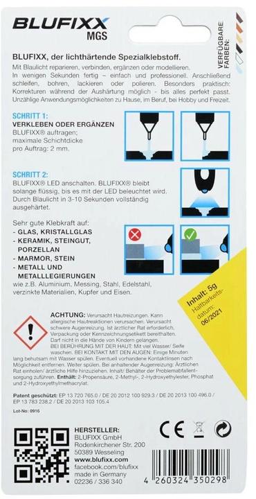Immagine prodotto Blufixx Set metallo, vetro + pietra (5 g)