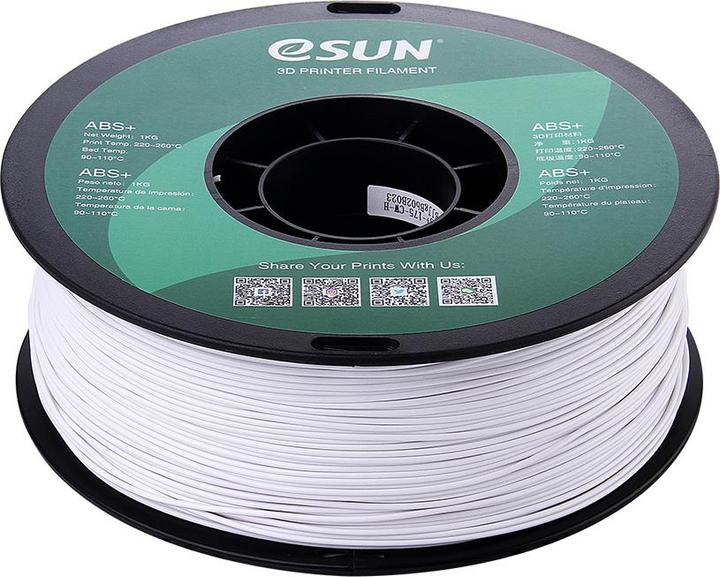 Actual product image eSUN ABS+ 1.75mm Cold White 1kg 3D Filament (ABS, 1.75 mm, 1000 g, White)