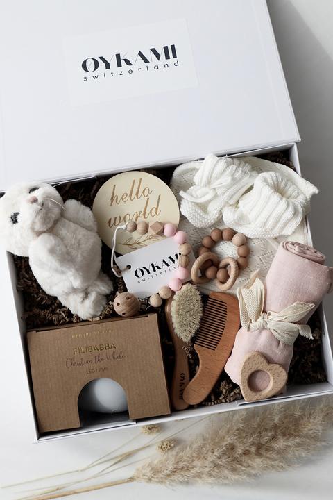 Actual product image Oykami Baby Geschenkbox Rosa "Paris" Robbe Weiss