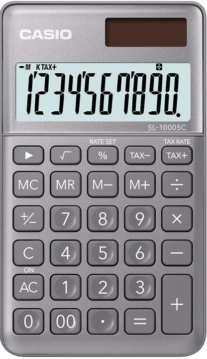 Image du produit Casio Calculatrice de poche BIC SL1000SCG 10 chiffres gris (Piles)