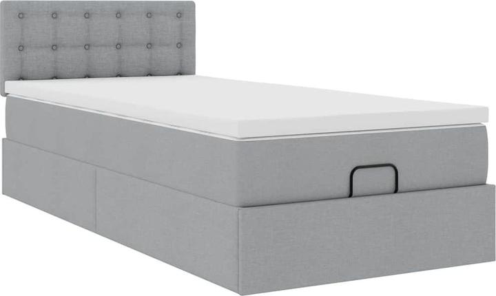 Immagine prodotto VidaXL Ottomana con materasso in tessuto grigio chiaro 100x200 cm (100 x 200 cm)