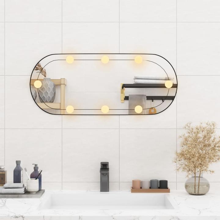 Image du produit VidaXL Wandspiegel mit LED-Leuchten 30x70 cm Glas Oval (30 x 70 cm)
