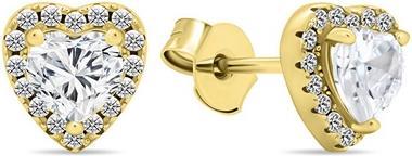 Image du produit Brilio Silver - Boucles d'oreilles romantiques plaquées or avec zircons Coeur EA574Y