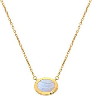 Image du produit Hot Diamonds Elégant collier en or plaqué avec agate et pierres précieuses en diamant DN202
