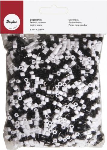 Immagine prodotto Rayher Perline da stiro mix bianco/nero 5mm 3000 pezzi.