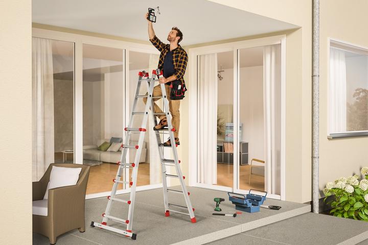 Actual product image Hailo Multi-function telescopic ladder (Stepladder, Telescopic ladder, Multi-purpose ladder, 24 cm)
