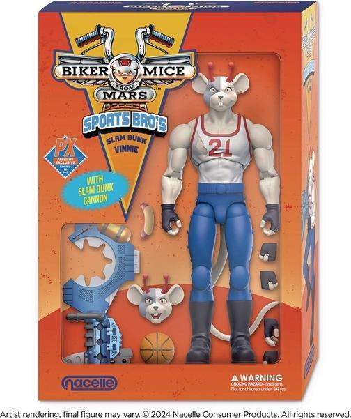 Actual product image Nacelle Biker Mice from Mars Actionfigur Sports Bros Slam Dunk Vinnie - Previews Exclusive