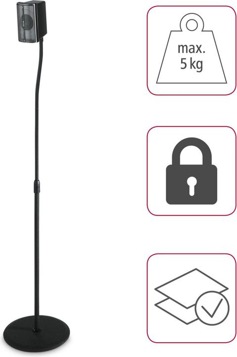 Produktbild Hama Lautsprecherständer (1 Paar, Ständer, Höhenverstellbar)