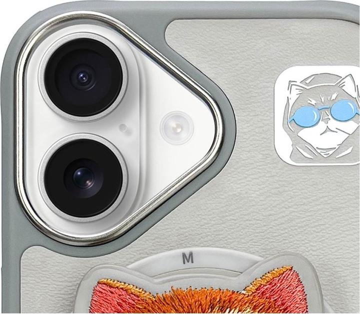Produktbild Nimmy Glasses Cool Cat MagSafe case for iPhone 16 grey (Apple iPhone 16)