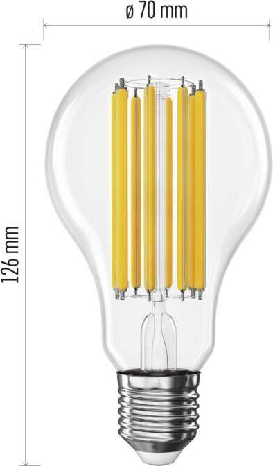 Produktbild Emos LED Lampe Filament A70 / E27 / 18 W (150 W) / 2452 lm / Warmweiss (E27, 18 W, 2452 lm, 1 x, D)