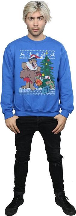 Actual product image The Flintstones Mens Christmas Fair Isle Sweatshirt (L)