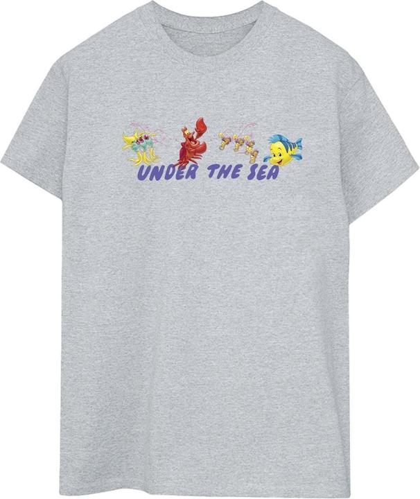 Actual product image Disney Womens/Ladies The Little Mermaid Under The Sea Cotton Boyfriend T-Shirt (S)