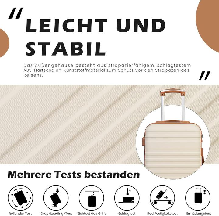 Produktbild Coolife 3-teiliges mittleres Hartschalenkoffer-Set mit TSA-Schloss (60 l, M (50 - 90l))