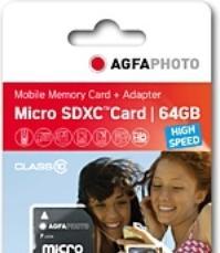 Immagine prodotto AGFAPHOTO MicroSDXC UHS-I 64 GB ad alta velocità classe 10 U1 + adattatore (64 GB, microSDXC, U1, UHS-I)