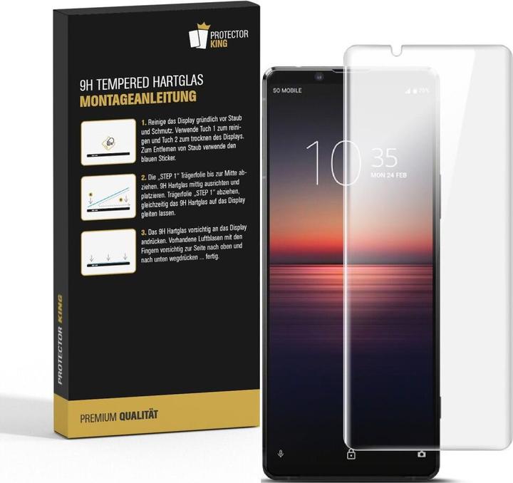 Produktbild Protectorking 3x echtes Tempered 9H Panzerhartglas 3D KLAR (3 Stück, Sony Xperia 10 III Lite)