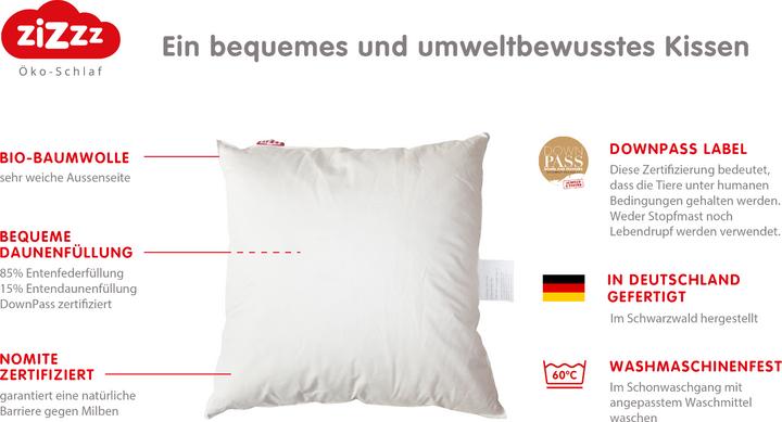 Actual product image Zizzz Duck down pillow (50x70 cm)