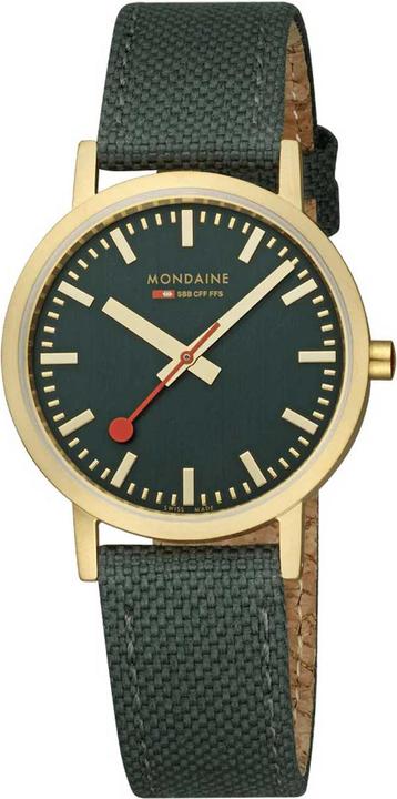 Actual product image Mondaine Classic - Inspired by nature - IP Gold (Analogue wristwatch, 36 mm)