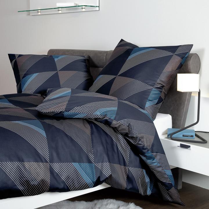 Immagine prodotto Janine Lenzuola di raso Mako J.D. 87065 blu notte (Copripiumino, 80x80 cm)