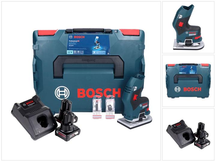 Produktbild Bosch Professional Bosch GKF 12V-8 Professional Akku Kantenfräse 12V + 2x Akku 6,0 Ah + Ladegerät + L-Boxx
