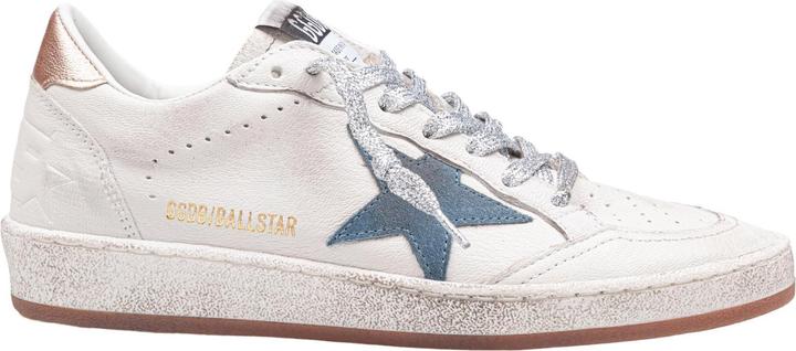 Produktbild Golden Goose ball star leather sneakers with light blue suede star (40)