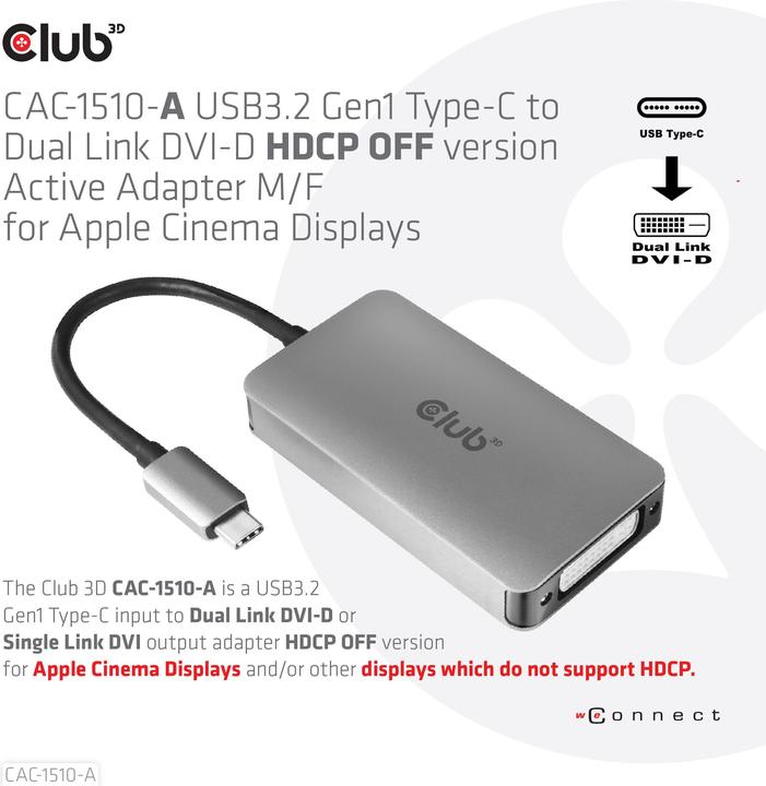 Produktbild Club 3D CAC-1510-A (DVI, 8.50 cm)