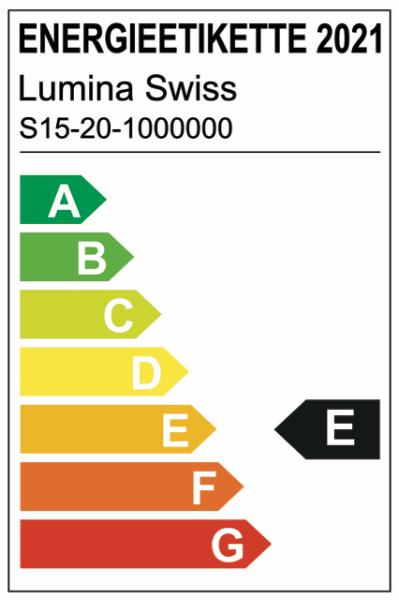 Energie-Label Lumina Swiss LED-Streifen 20m HD Long 700lm/m 3000K 24V IP20 (Warmweiss, 2000 cm, Indoor)