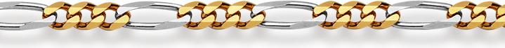 Image du produit Natsumi Schmuck Collier en or jaune 18K/750 Figaro 3.6mm (750, Or jaune 18 K 750, Or blanc 18 K)