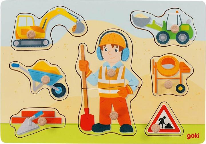 Actual product image Goki Plug puzzle construction worker (8 pieces)
