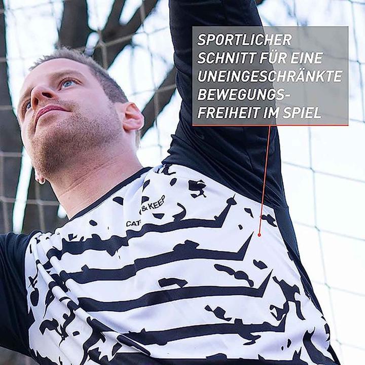 Produktbild Catch & Keep Trikot Protection Torwarttrikot Gr. 140 Weiss-Schwarz Fussball Torwart Shirt Oberteil (140)