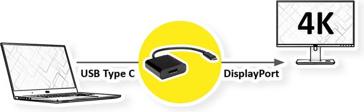 Image du produit Value USB Typ-C zu (DP, 10 cm)