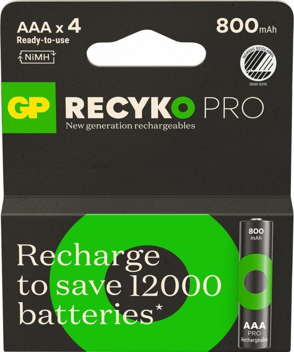 Produktbild GP Batteries ReCyko Pro (4 Stk., AAA, 800 mAh)